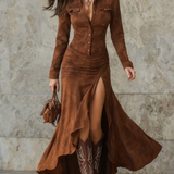 Carlotta | Langes Kleid mit Rüschen