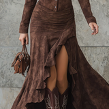 Carlotta | Langes Kleid mit Rüschen