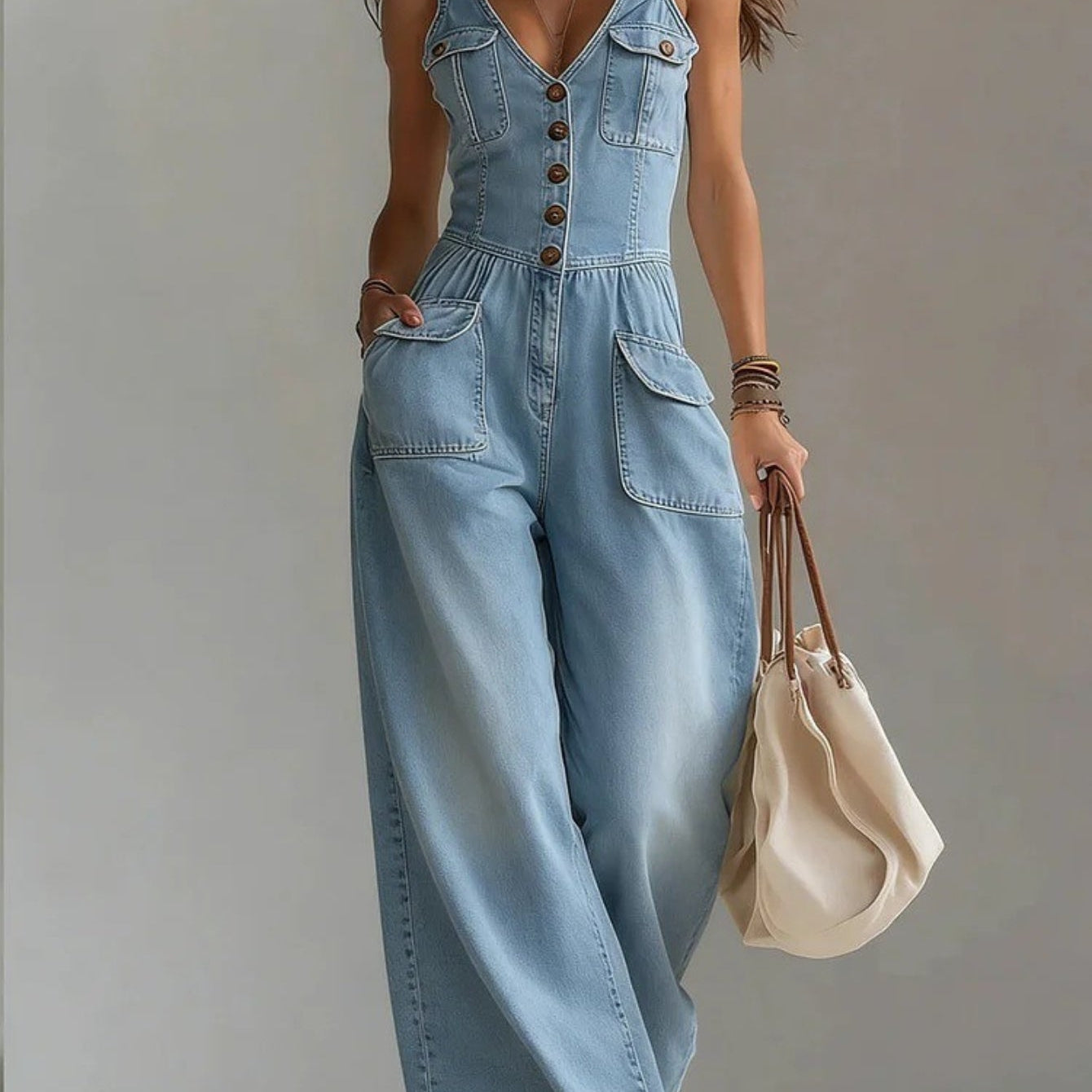 Claire | Damen V-Ausschnitt Jumpsuit