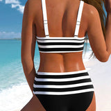 Maya | Gestreifter Bikini mit hoher Taille