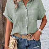 Emery | Texturierte Button-Up Sommerbluse