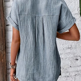 Emery | Texturierte Button-Up Sommerbluse