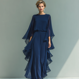 Marineblau Elegantes Set Rüschen