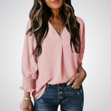 LEILA™ – Klassische V-Ausschnitt Tunika Bluse