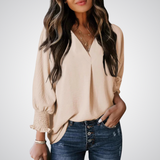 LEILA™ – Klassische V-Ausschnitt Tunika Bluse