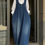 Veronica | Lockeres Denim-Westen-Kleid