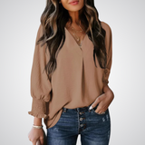 LEILA™ – Klassische V-Ausschnitt Tunika Bluse