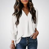 LEILA™ – Klassische V-Ausschnitt Tunika Bluse