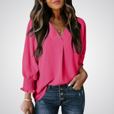 LEILA™ – Klassische V-Ausschnitt Tunika Bluse