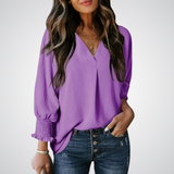 LEILA™ – Klassische V-Ausschnitt Tunika Bluse