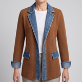 Lässige Jacke mit Denim-Details