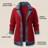 Lässige Jacke mit Denim-Details