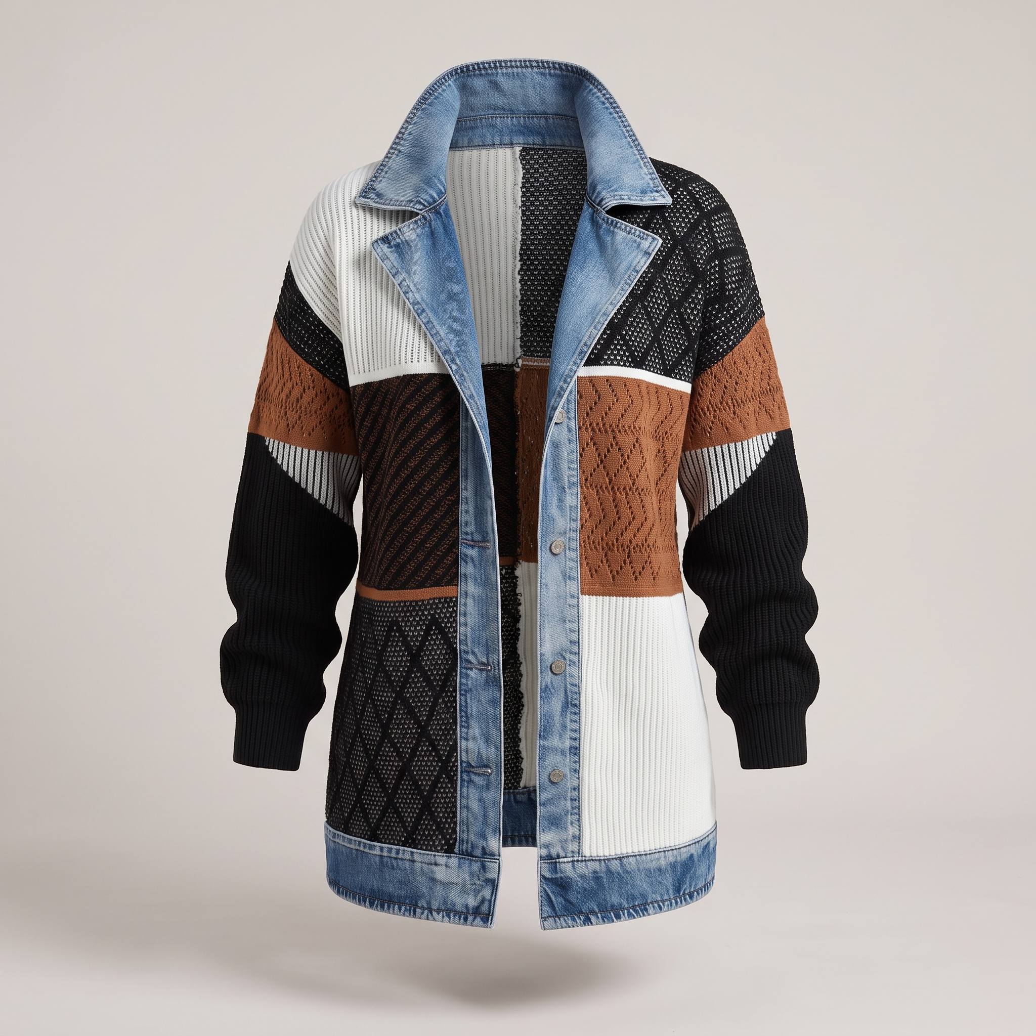 Lässige Jacke mit Denim-Details