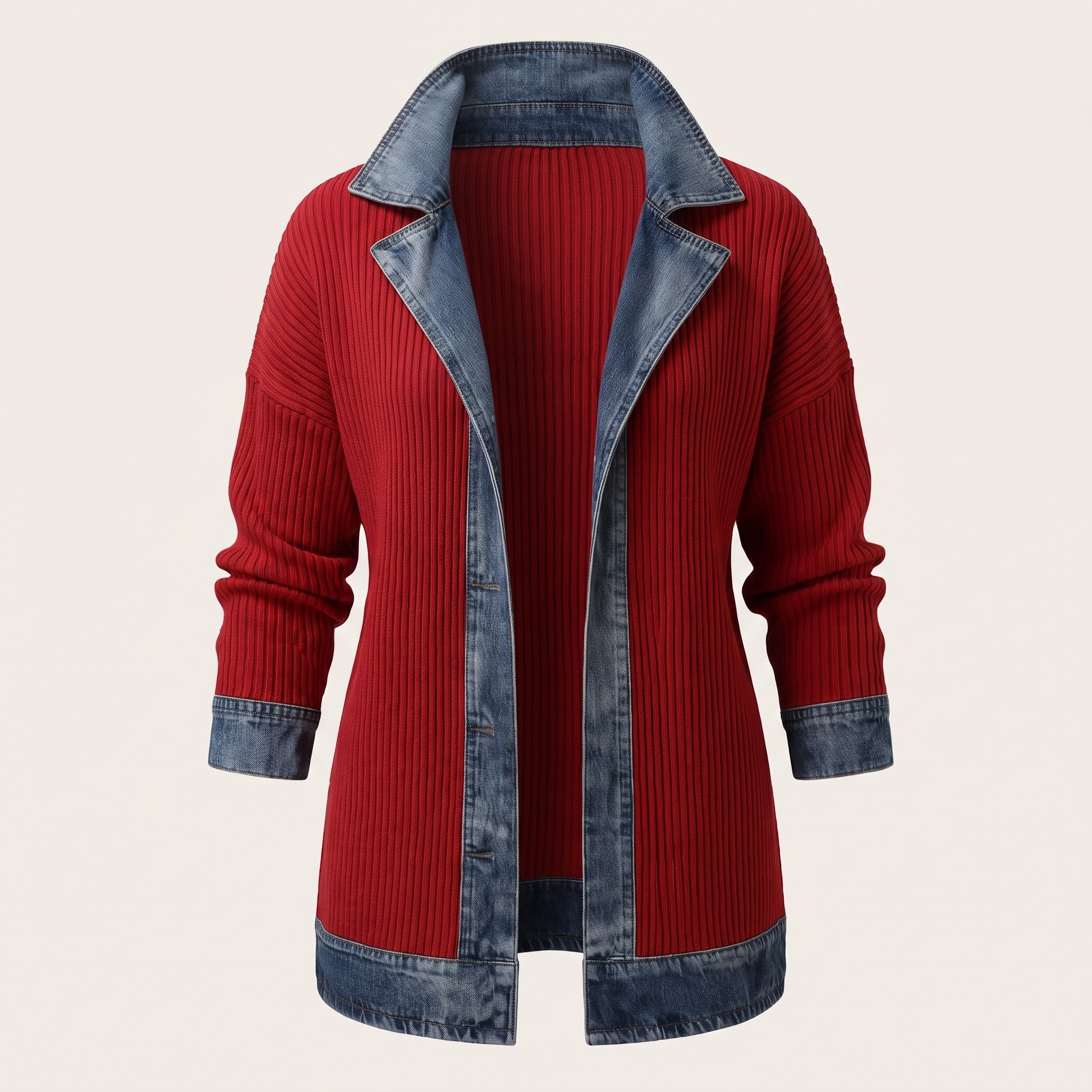 Lässige Jacke mit Denim-Details