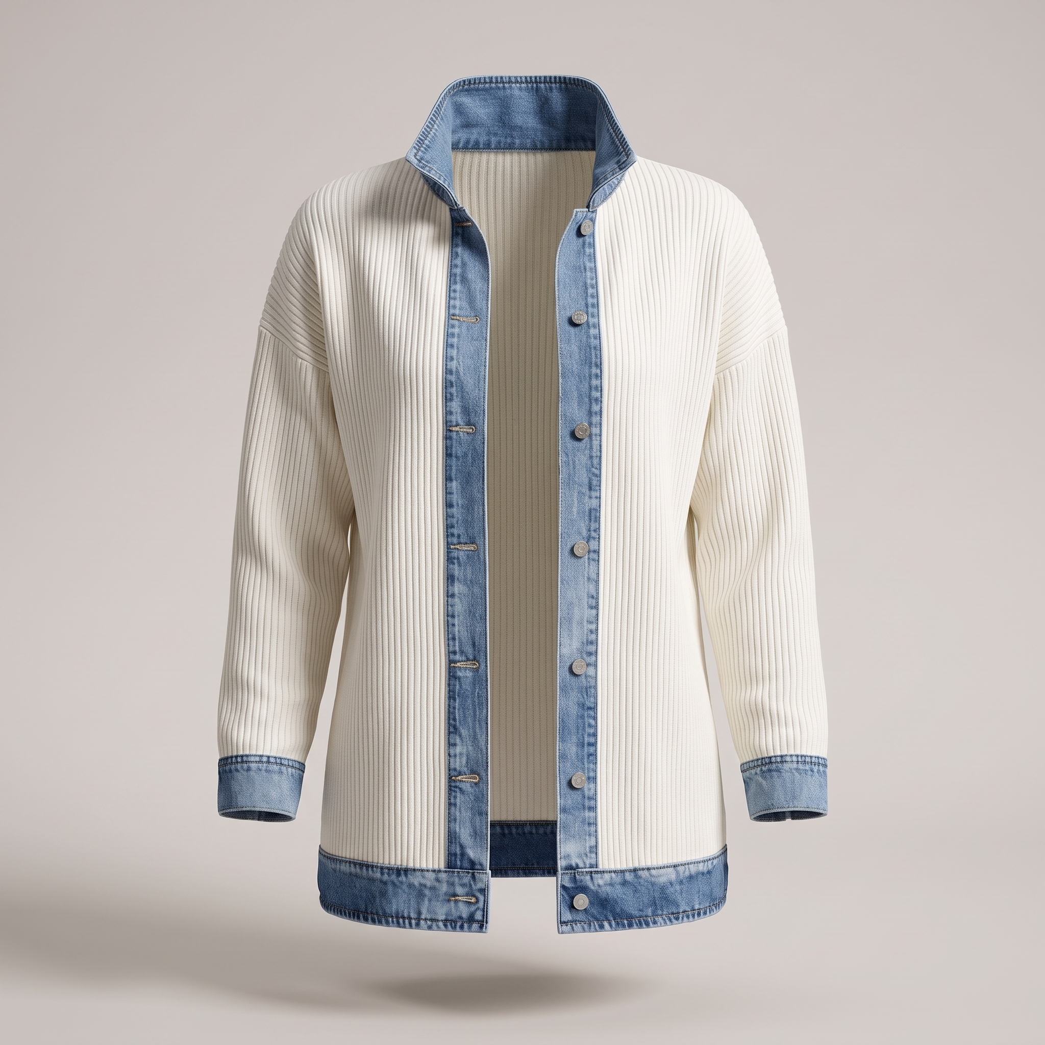 Lässige Jacke mit Denim-Details