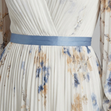 Lavinia | Maxikleid mit langen Ärmeln und V-Ausschnitt im Blumenmuster