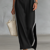 Weiches Maxi Kleid Knopfkragen