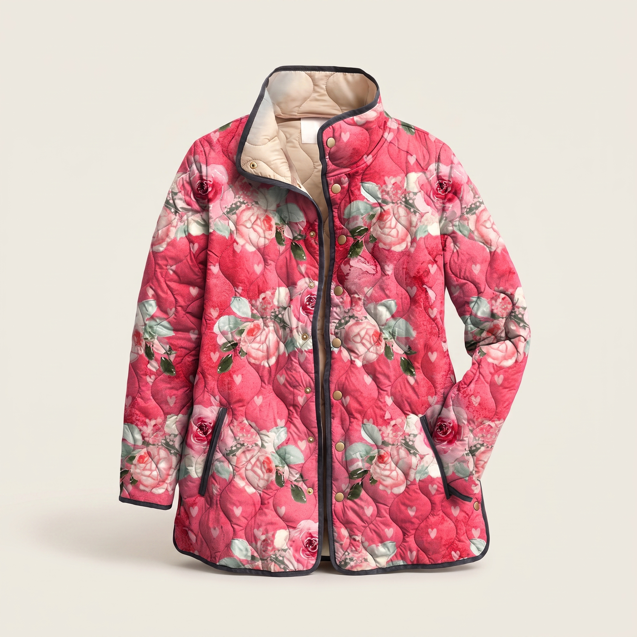 Mira | Gesteppte Jacke mit Blumenmuster