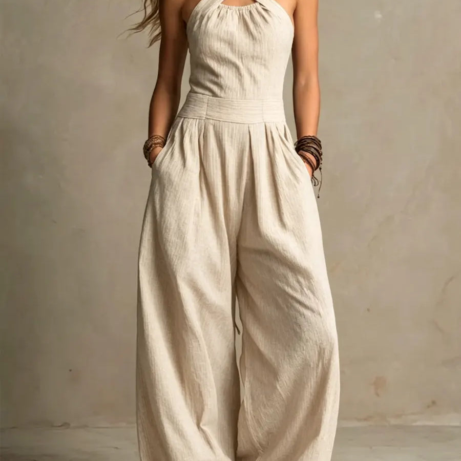 ARIANA | ELEGANTER JUMPSUIT MIT ÜBERKREUZTEM AUSSCHNITT