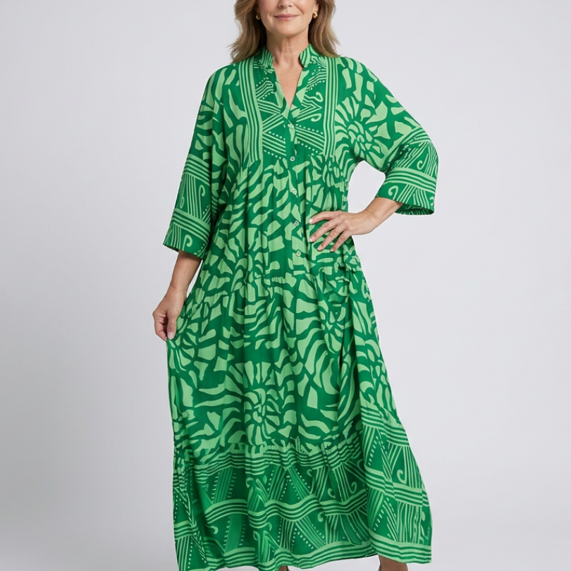 Marielle | Knopf-Front Midi-Kleid