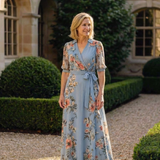 Elowen | Florales Wickel-V-Ausschnitt Maxikleid