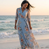 Elowen | Florales Wickel-V-Ausschnitt Maxikleid