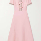 Midi-Kleid mit Schleife und Kristallverzierungen